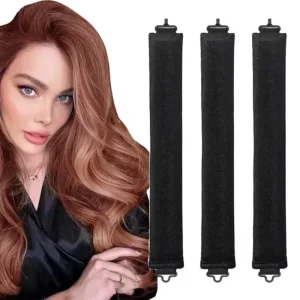 3Pcs Heatless Hair Curlers Curling Rod Headband No Heat Hair Rollers Lazy Curls with Hook Sleeping Soft Flexi Rods Hair Styling Tools